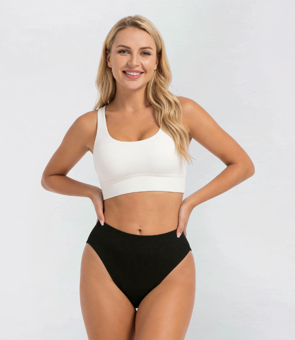 French Cut Hugger - Ribbed - 100% Lekvrij