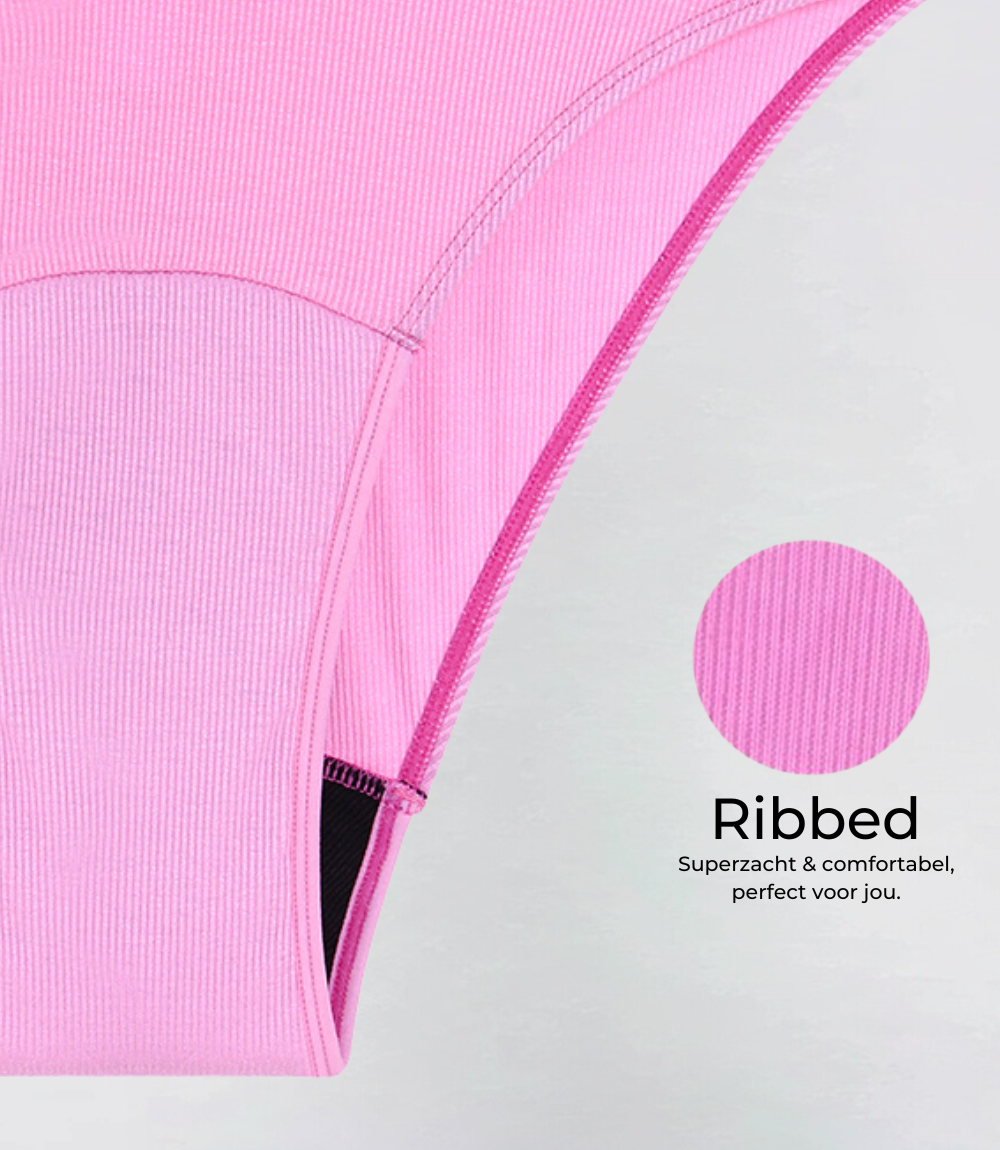 French Cut Hugger - Ribbed - 100% Lekvrij