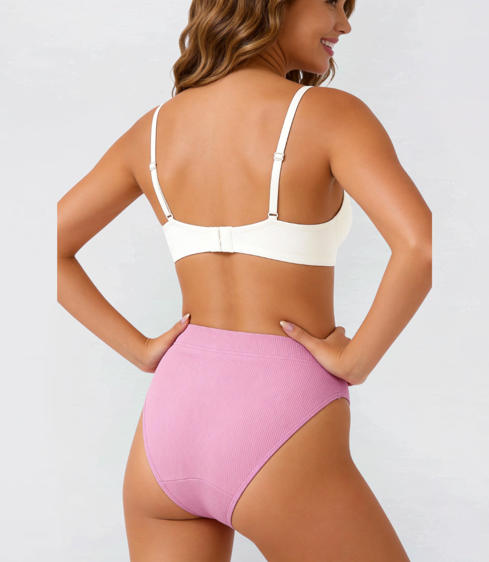 French Cut Hugger - Ribbed - 100% Lekvrij
