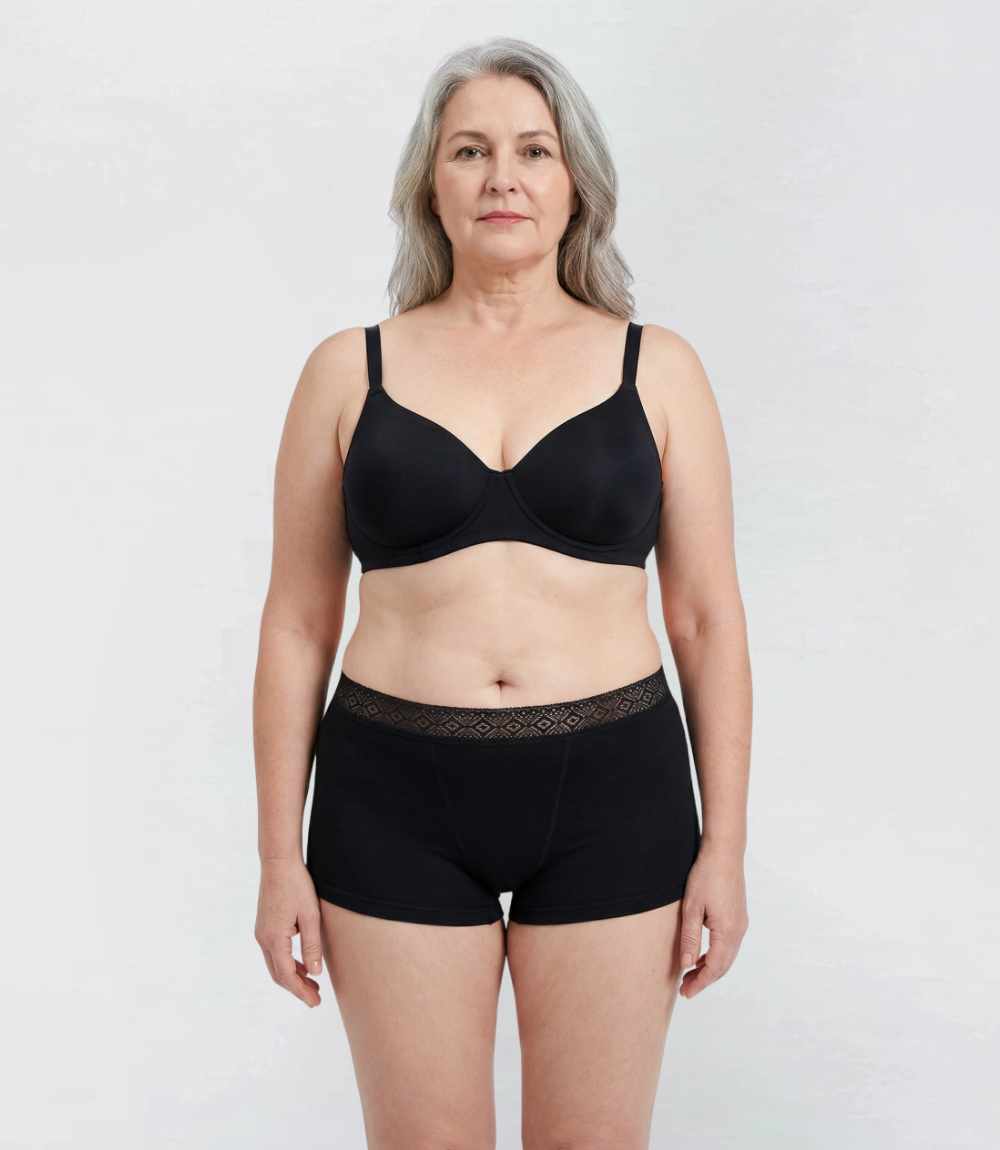 Boyshort met kant - Zwaar - 100% Lekvrij