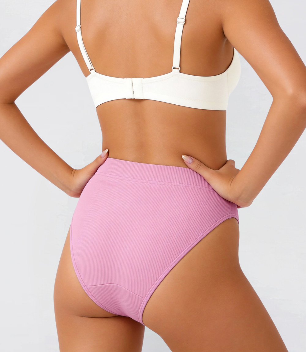 French Cut Hugger - Ribbed - 100% Lekvrij